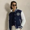 Ralph Lauren Us Open Crest Double-knit Jacket In Blue