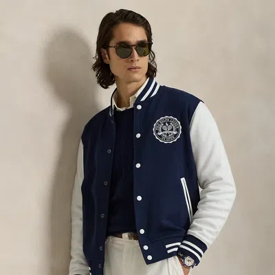 Ralph Lauren Us Open Crest Double-knit Jacket In Blue