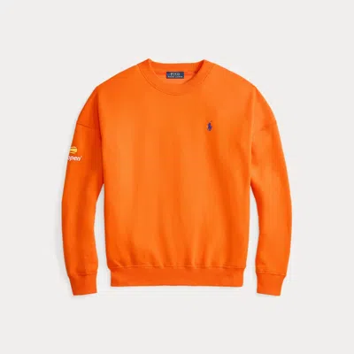 Ralph Lauren Us Open Crewneck Fleece In Orange