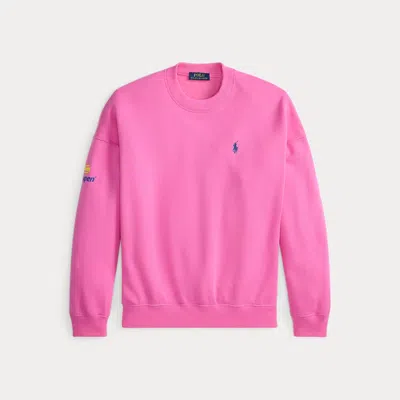 Ralph Lauren Us Open Crewneck Fleece In Pink