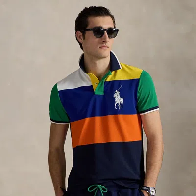 Ralph Lauren Us Open Custom Slim Mesh Polo Shirt In Multi