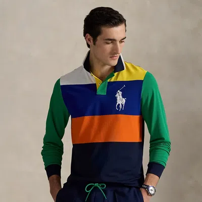 Ralph Lauren Us Open Custom Slim Mesh Polo Shirt In Multi