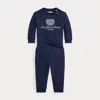 Ralph Lauren Us Open Fleece Sweatshirt & Pant Set In Blue