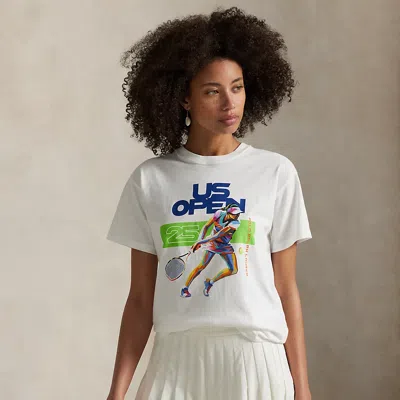 Ralph Lauren Us Open Graphic Jersey Tee In White