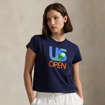 Ralph Lauren Us Open Graphic Logo Jersey Tee In Blue