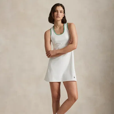 Ralph Lauren Us Open Interlock Tennis Dress In White