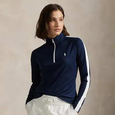 Ralph Lauren Us Open Jersey Half-zip In Blue