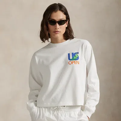 Ralph Lauren Us Open Jersey Long-sleeve Tee In White