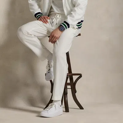 Ralph Lauren Us Open Lateef Slim Tapered Linen Pant In White