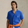 Ralph Lauren Us Open Linen Camp Shirt In Blue