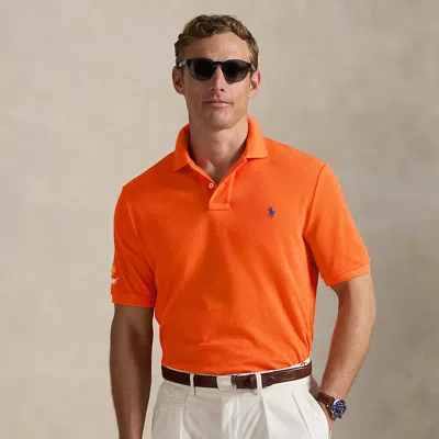 Ralph Lauren Us Open Mesh Polo Shirt In Orange