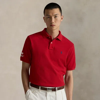 Ralph Lauren Us Open Mesh Polo Shirt In Red