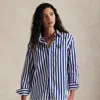 Ralph Lauren Us Open Oversize Fit Striped Shirt In Blue