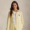 Ralph Lauren Us Open Oversize Fit Striped Shirt In Yellow