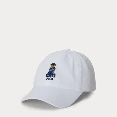 Ralph Lauren Kids' Us Open Polo Bear Cotton Ball Cap In Ceramic White