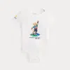 Ralph Lauren Us Open Polo Bear Cotton Bodysuit In White