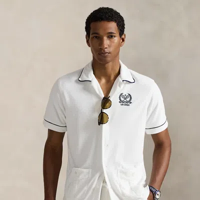 Ralph Lauren Us Open Terry Camp Shirt In White