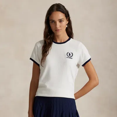 Ralph Lauren Us Open Terry Ringer Tee In White