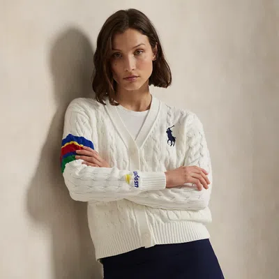 Ralph Lauren Us Open Umpire Cable-knit Cardigan In Multi
