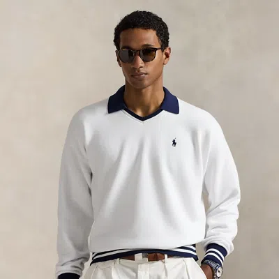 Ralph Lauren Us Open Vintage Fit Fleece Sweatshirt In White