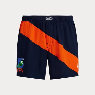 Ralph Lauren Us Open Woven Cotton Boxer In Blue