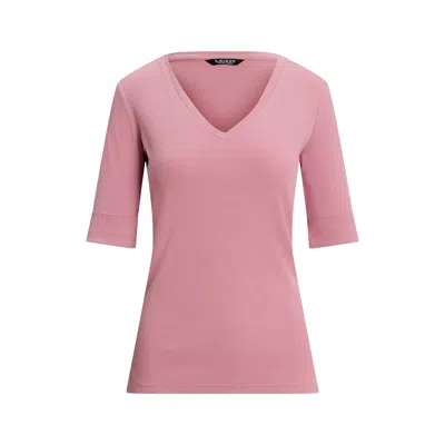 Ralph Lauren V Judy Elbow Sleeve Knit In Pink