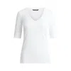 Ralph Lauren V Judy Elbow Sleeve Knit In White