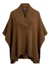 Ralph Lauren Cashmere-blend Cape Sweater In Brown