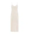 Ralph Lauren Off White Midi Slip Dress In Pink