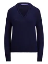 Ralph Lauren V-neck Knitted Sweater In Blue