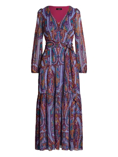 Ralph Lauren V-neck Paisley-pattern Midi Dress In Multi