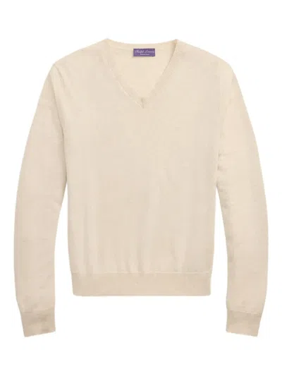Ralph Lauren V-neck Sweater In Neutral