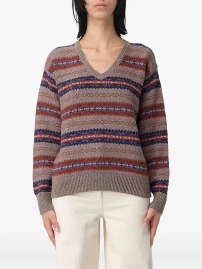 Ralph Lauren V-neck Sweater In Brown