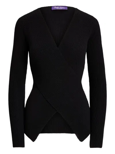 Ralph Lauren V-neck Top In Black