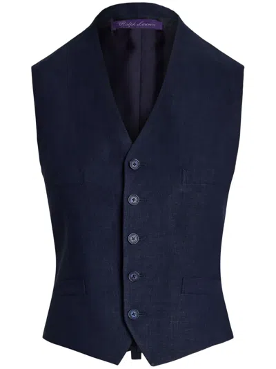 Ralph Lauren Linen Jaiden Waistcoat In Blue