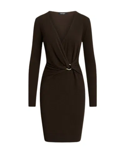 Polo Ralph Lauren V-neck Wrapped Dress In Black