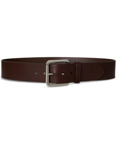 Ralph Lauren Vachetta Leather Wide Belt In Brown