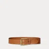 Ralph Lauren Vachetta Leather Wide Belt In Brown