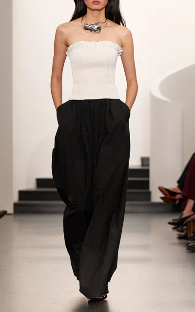 Ralph Lauren Vannesa Cotton-blend Wide-leg Pants In Black