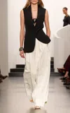 Ralph Lauren Vannesa Leather Wide-leg Pants In White