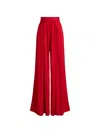 Ralph Lauren Vannesa Satin Wide-leg Pant In Bright Red In Red