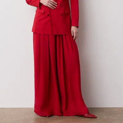 Ralph Lauren Vannesa Satin Wide-leg Pant In Bright Red