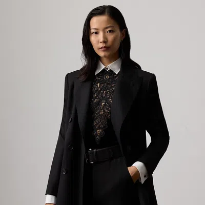 Ralph Lauren Varick Grain De Poudre Jacket In Black