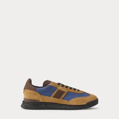 Ralph Lauren Varick Suede-paneled Sneaker In Multi