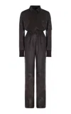 Ralph Lauren Vaughn Wide-leg Leather Jumpsuit