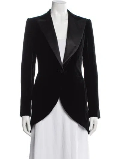 Pre-owned Ralph Lauren Velvet Blazer In Black