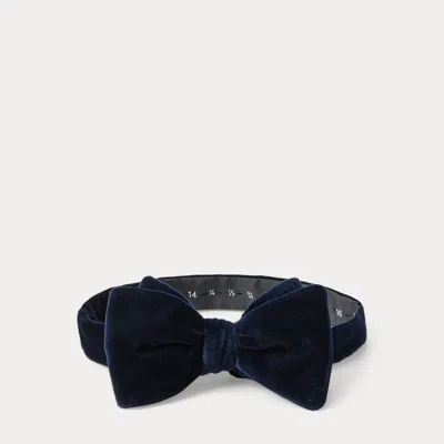 Ralph Lauren Velvet Bow Tie In Blue