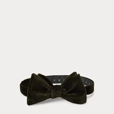 Ralph Lauren Velvet Bow Tie In Green