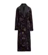 Ralph Lauren Velvet Embellished Floral Wrap Coat In Multi