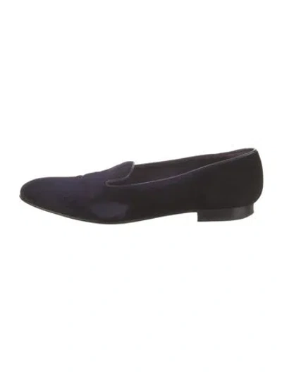 Pre-owned Ralph Lauren Velvet Loafers In Blue